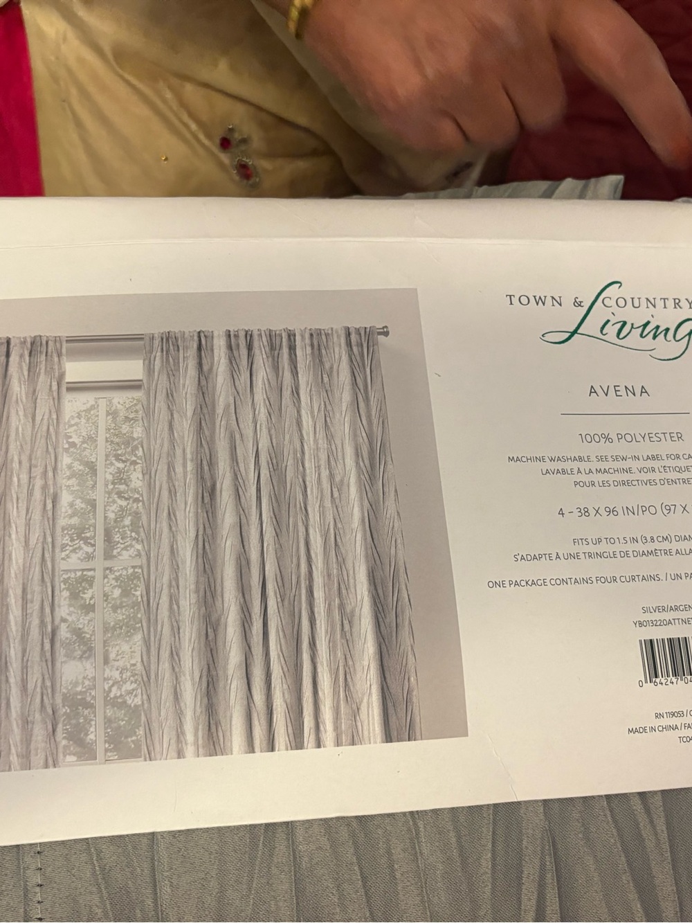 Avena Silver Curtain Panel Set